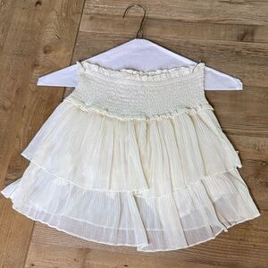 Katie J NYC Cream Layered Kids Skirt